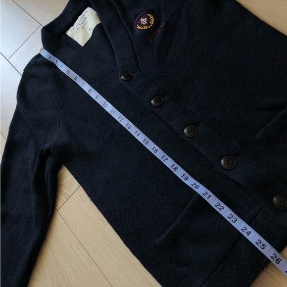 Abercrombie & Fitch Varsity Embroidered Cardigan in Navy Men’s Size M - Picture 7 of 12